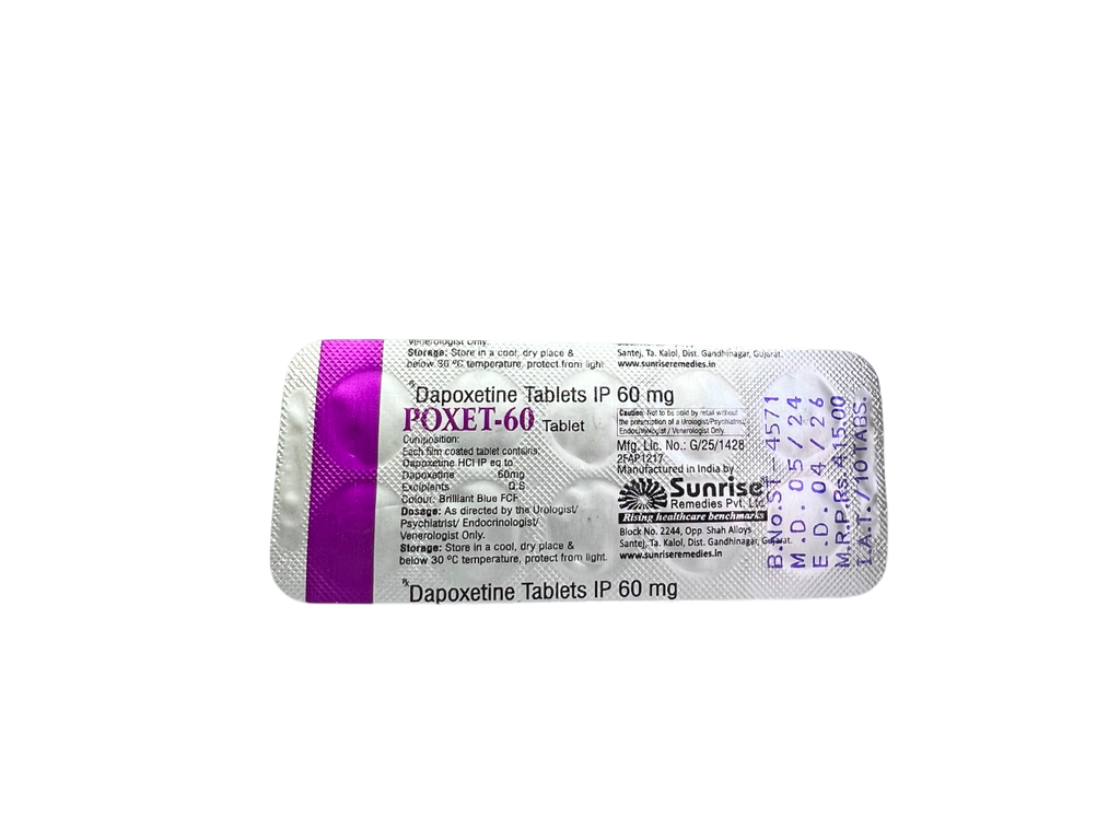 Poxet-60 - Dapoxetina 60mg Pastilla Azul